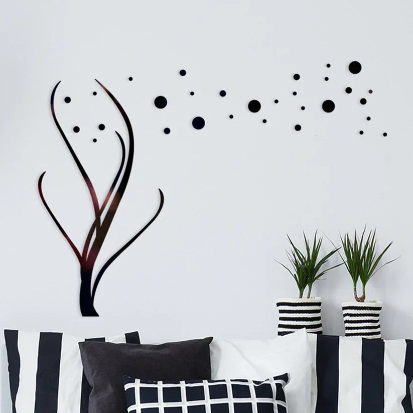 "Acrylic Bloom Wall Decor - 90x60 Inches | Black & Golden | Premium Quality