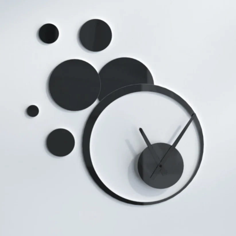 Premium Acrylic Wall Clock (CP12) - 38x32 Inches | Black & Golden | High-Quality Wall Decor