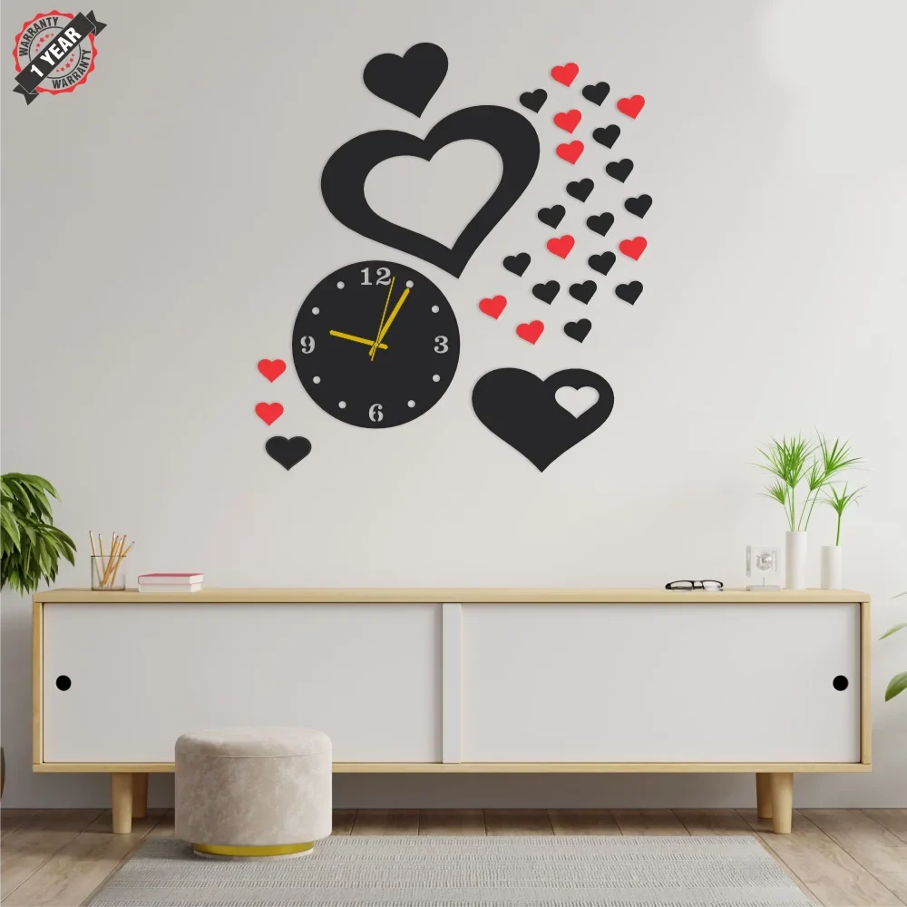 3D Heart Wall Clock