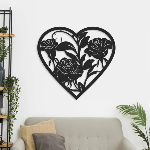 Flowers In Heart Wall Decor