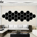 "6x Acrylic Hexagon Wall Decor - Premium Black | 6x6 Inches | Modern Home Decor