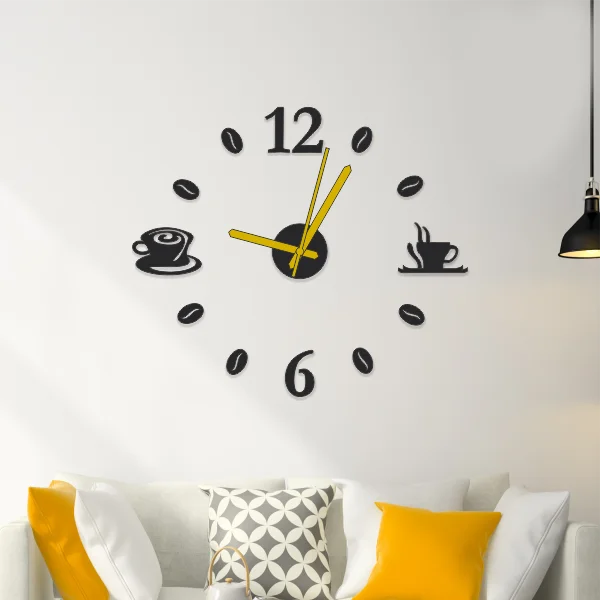 Coffee Cup 3D Big Wall Clock